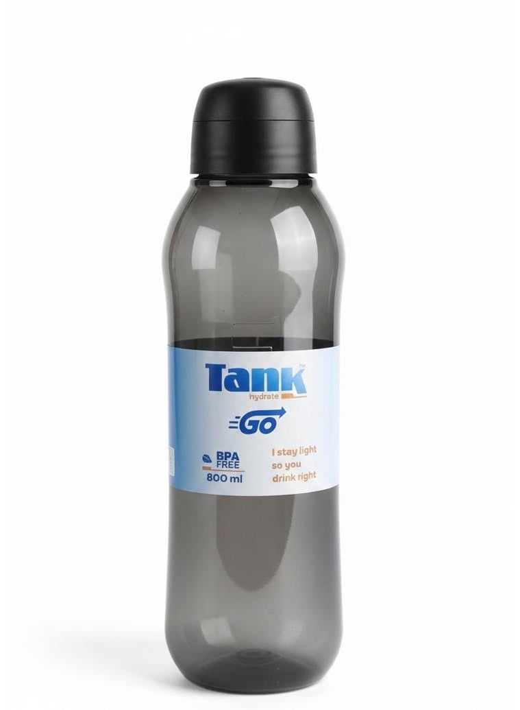 سبيس شوب زجاجة مياه تانك مي جو هايدريت 800 مل خالية من مادة BPA ومانعة للتسرب ومصنوعة من مادة تريتان المتينة بتصميم مريح للجيم والرياضة والمدرسة والسفر باللون الاسود - Image 1